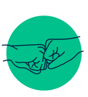 illustration of hands making a fist bump