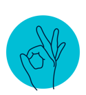 illustration of hand making okay sign